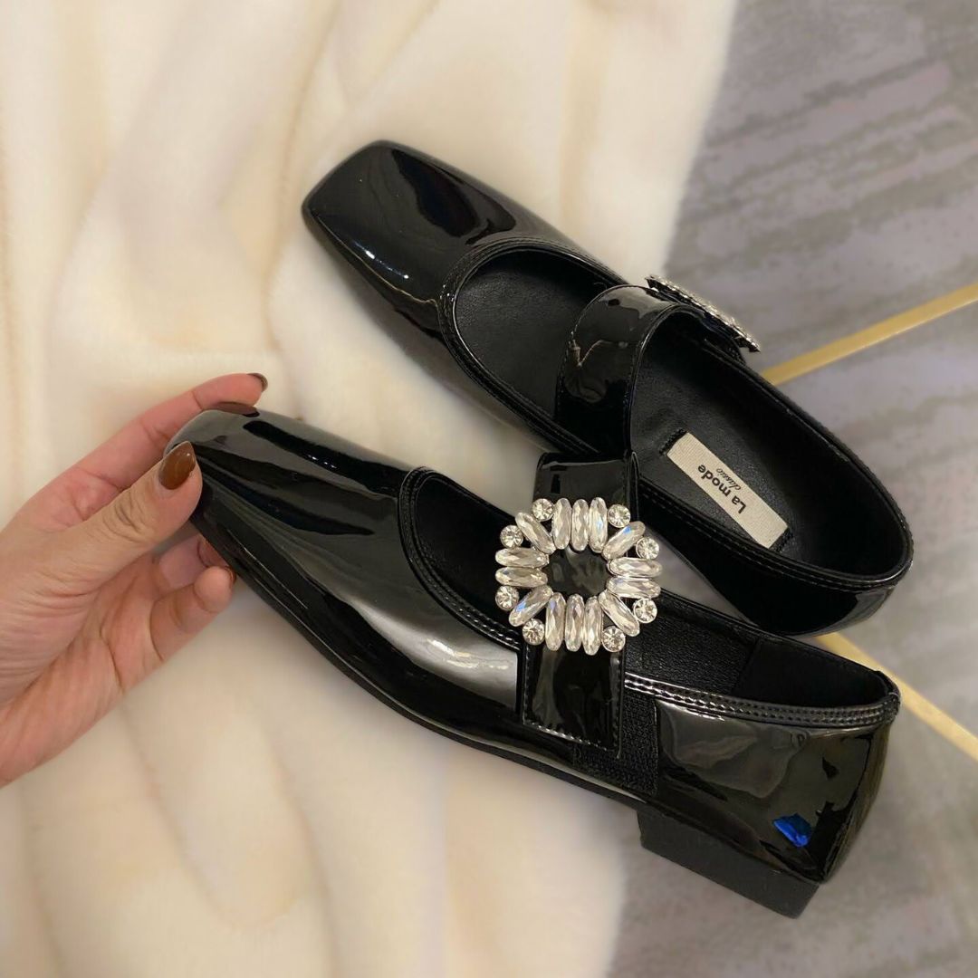 2024AW スクエアトゥビジューベルトパンプス 【3020-30】