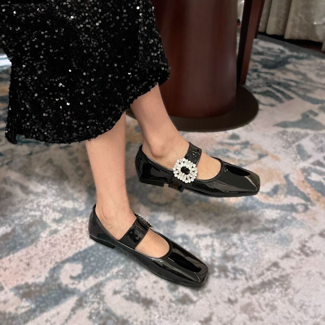 2024AW スクエアトゥビジューベルトパンプス 【3020-30】