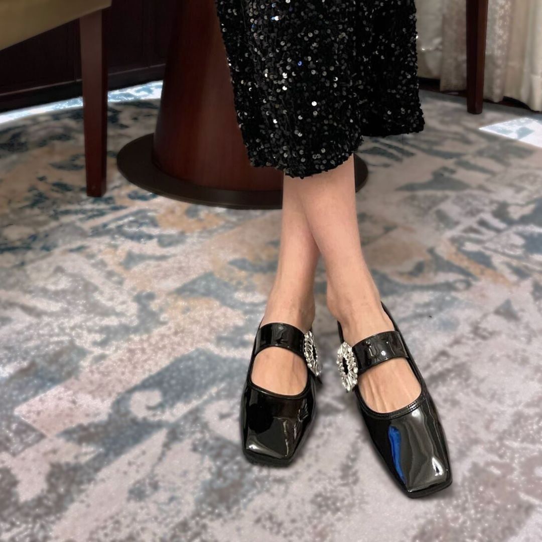 2024AW スクエアトゥビジューベルトパンプス 【3020-30】