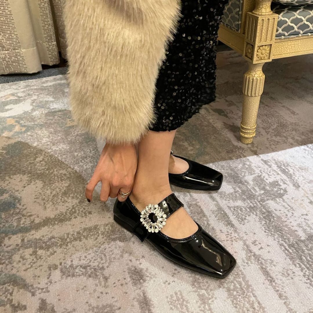 2024AW スクエアトゥビジューベルトパンプス 【3020-30】