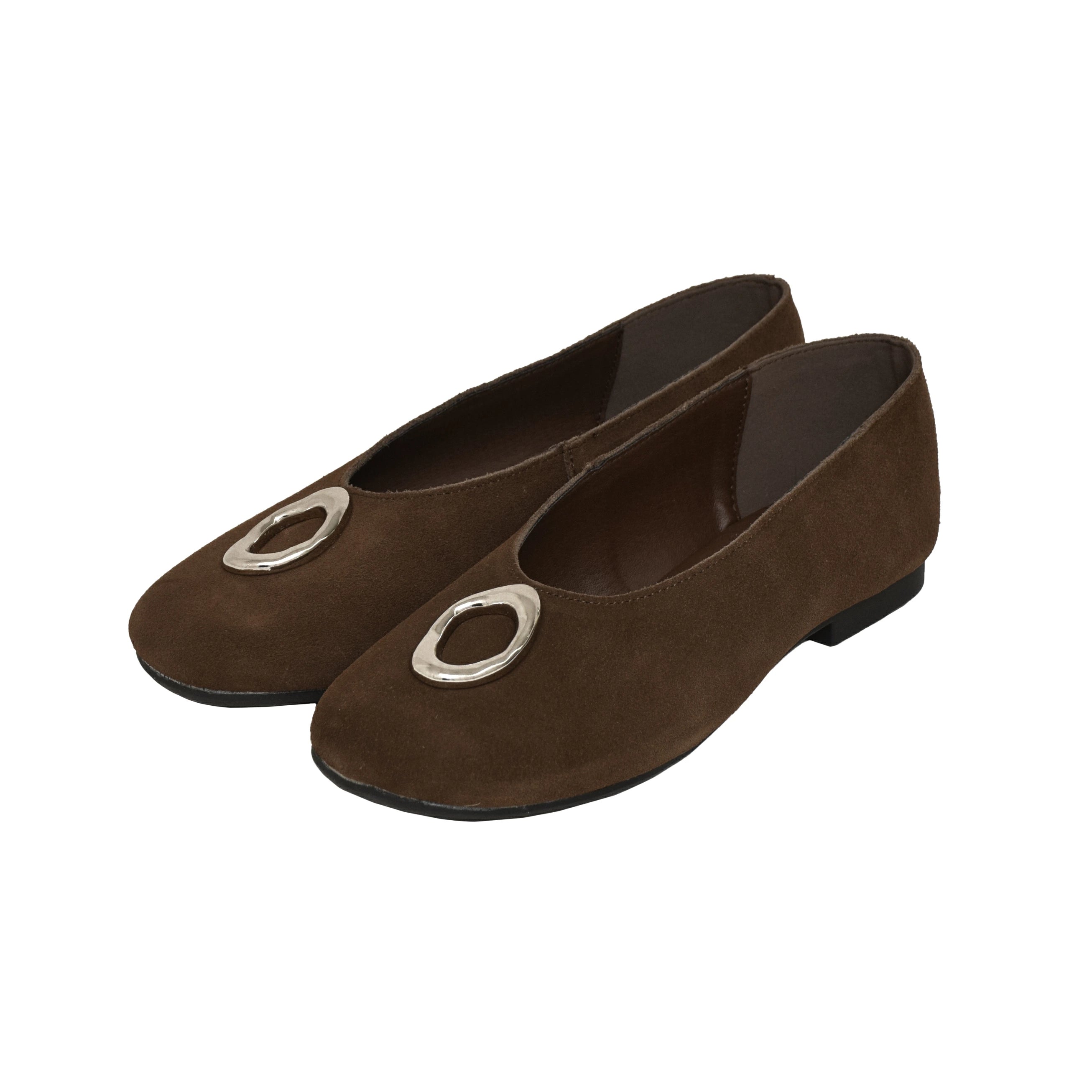 スエードメタルフラットパンプス【5553-3】