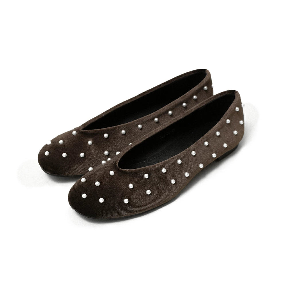 Vカットパールパンプス【560-58】