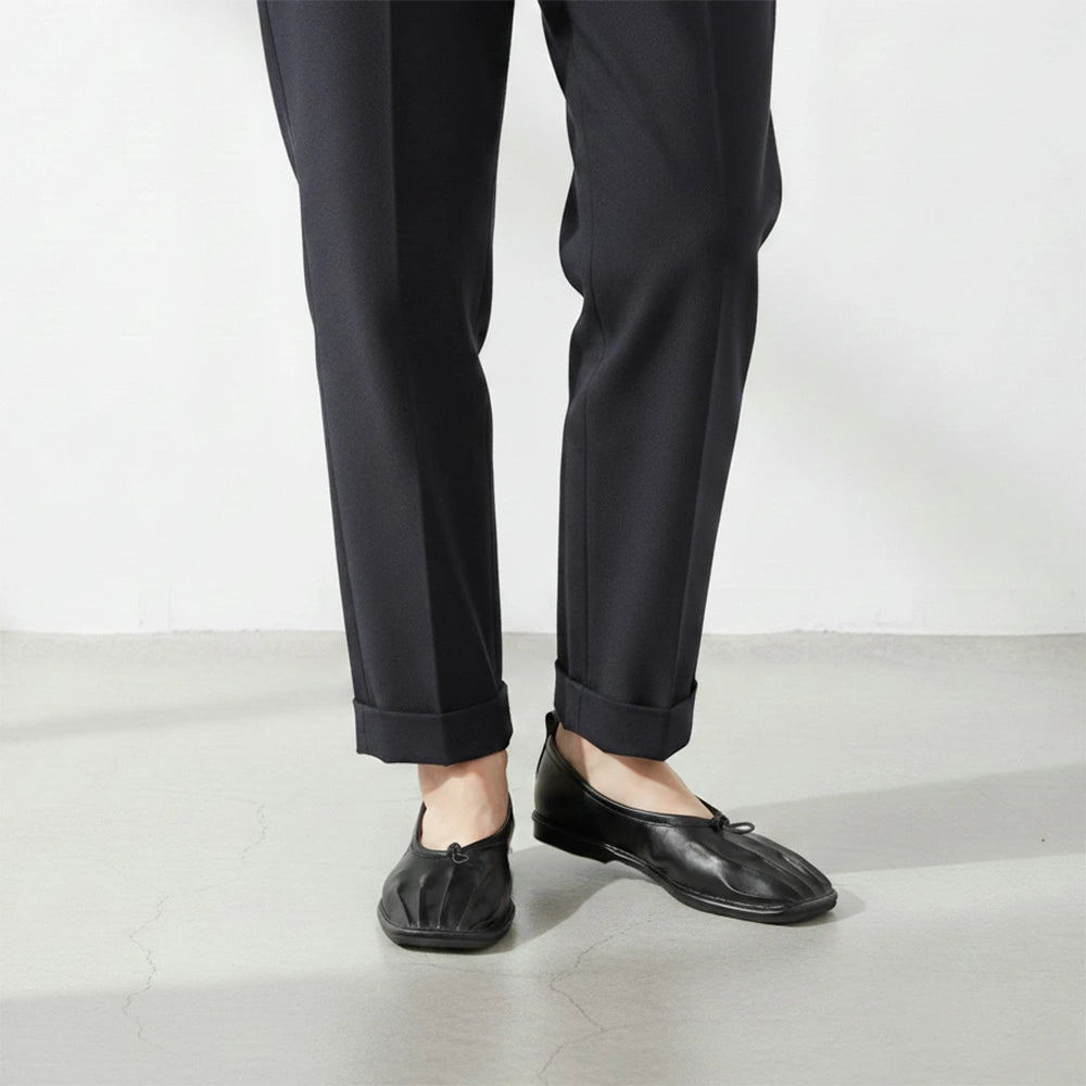 スクエアトゥゴムギャザーパンプス【8281-6】