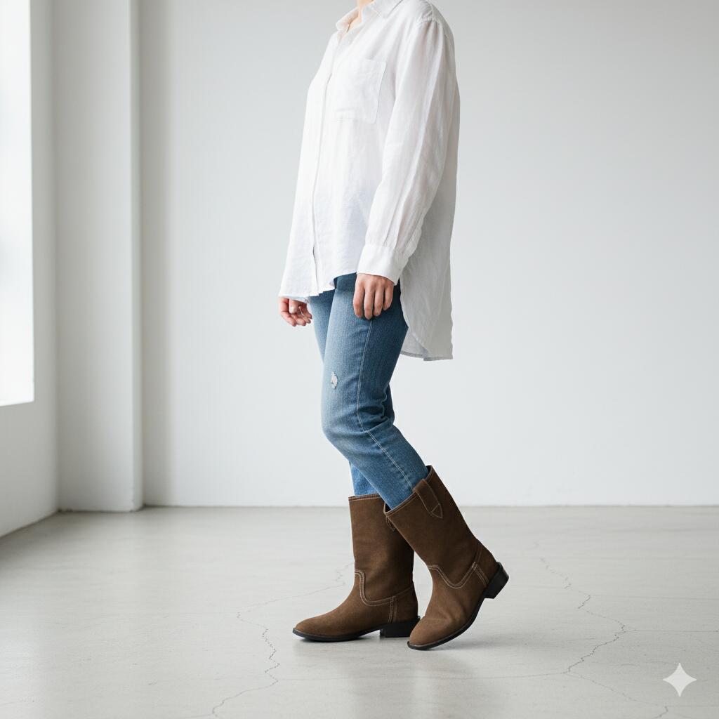 本革ミドルブーツ【8825a-1】