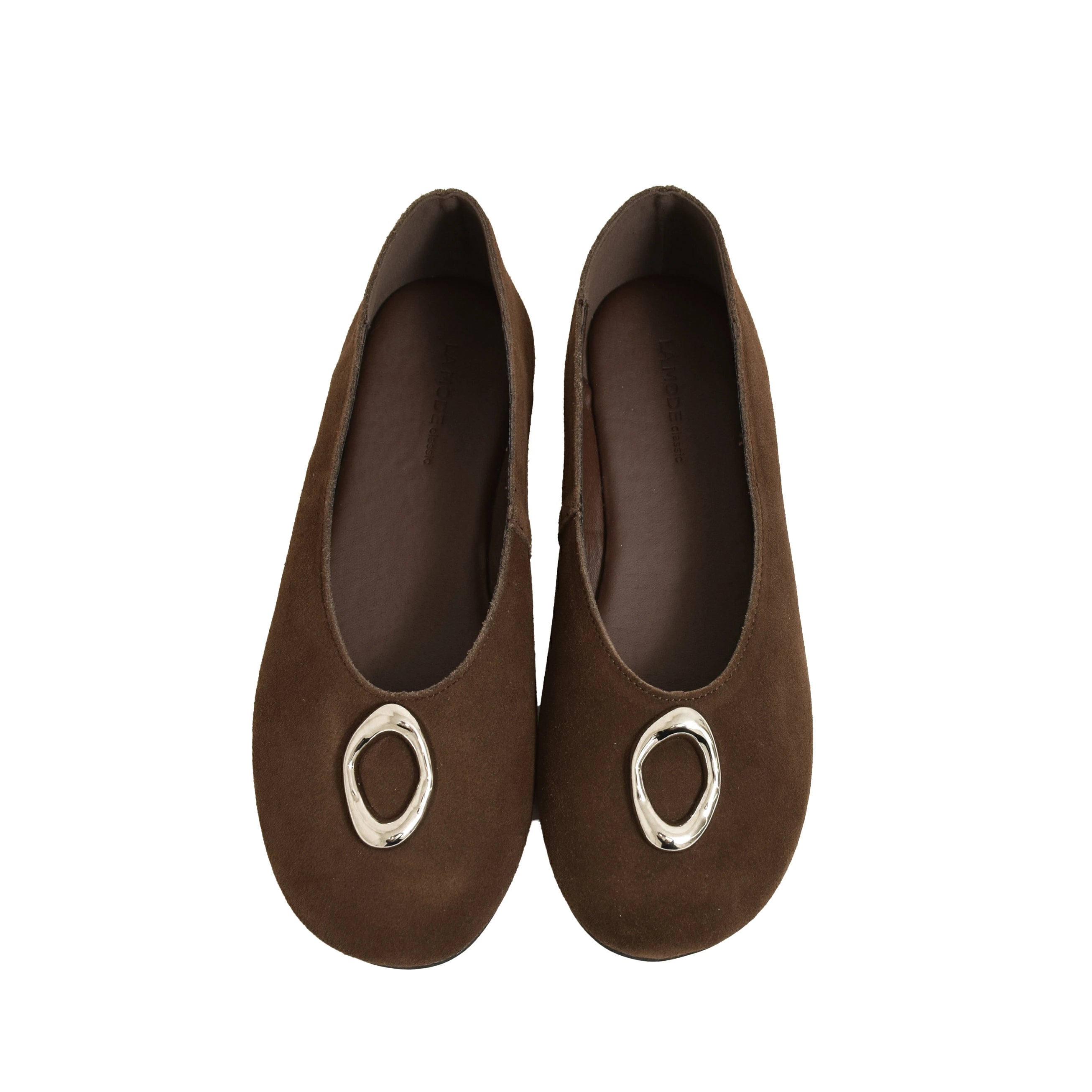 スエードメタルフラットパンプス【5553-3】