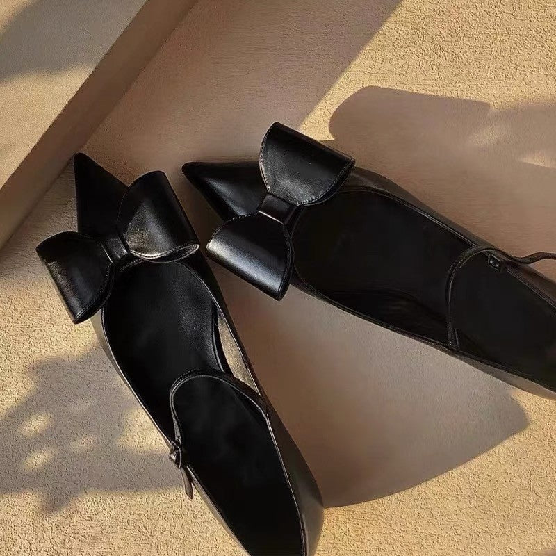 リボンストラップパンプス 166-52