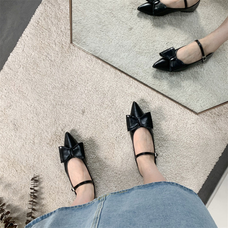 リボンストラップパンプス 166-52