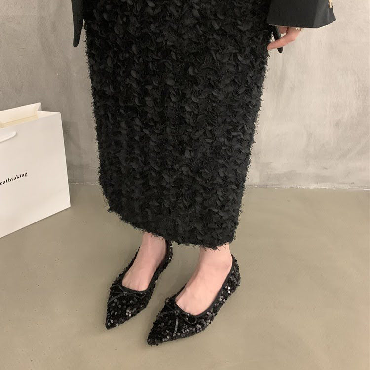 ポインテッドトゥスパンコールパンプス【a9166-6】