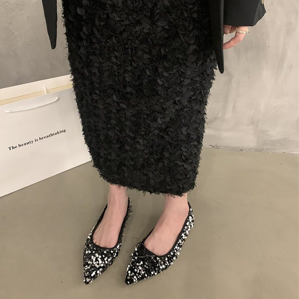 ポインテッドトゥスパンコールパンプス【a9166-6】