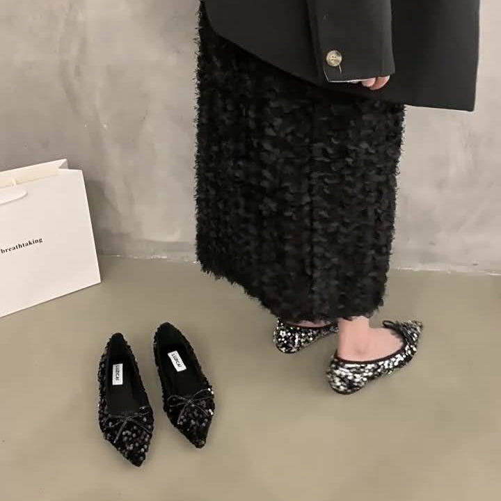 ポインテッドトゥスパンコールパンプス【a9166-6】