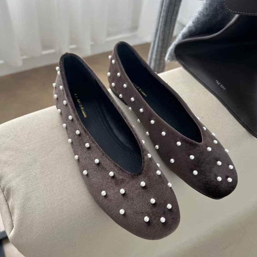 Vカットパールパンプス【560-58】