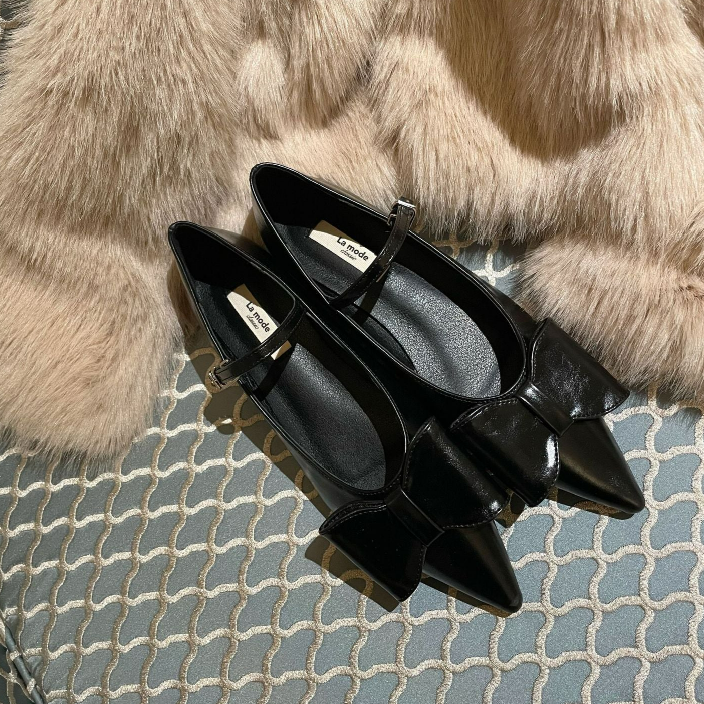 リボンストラップパンプス 166-52