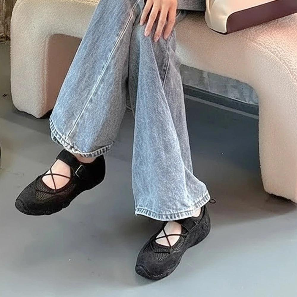 本革メリージェーンストリングスニーカー【sneaker05】