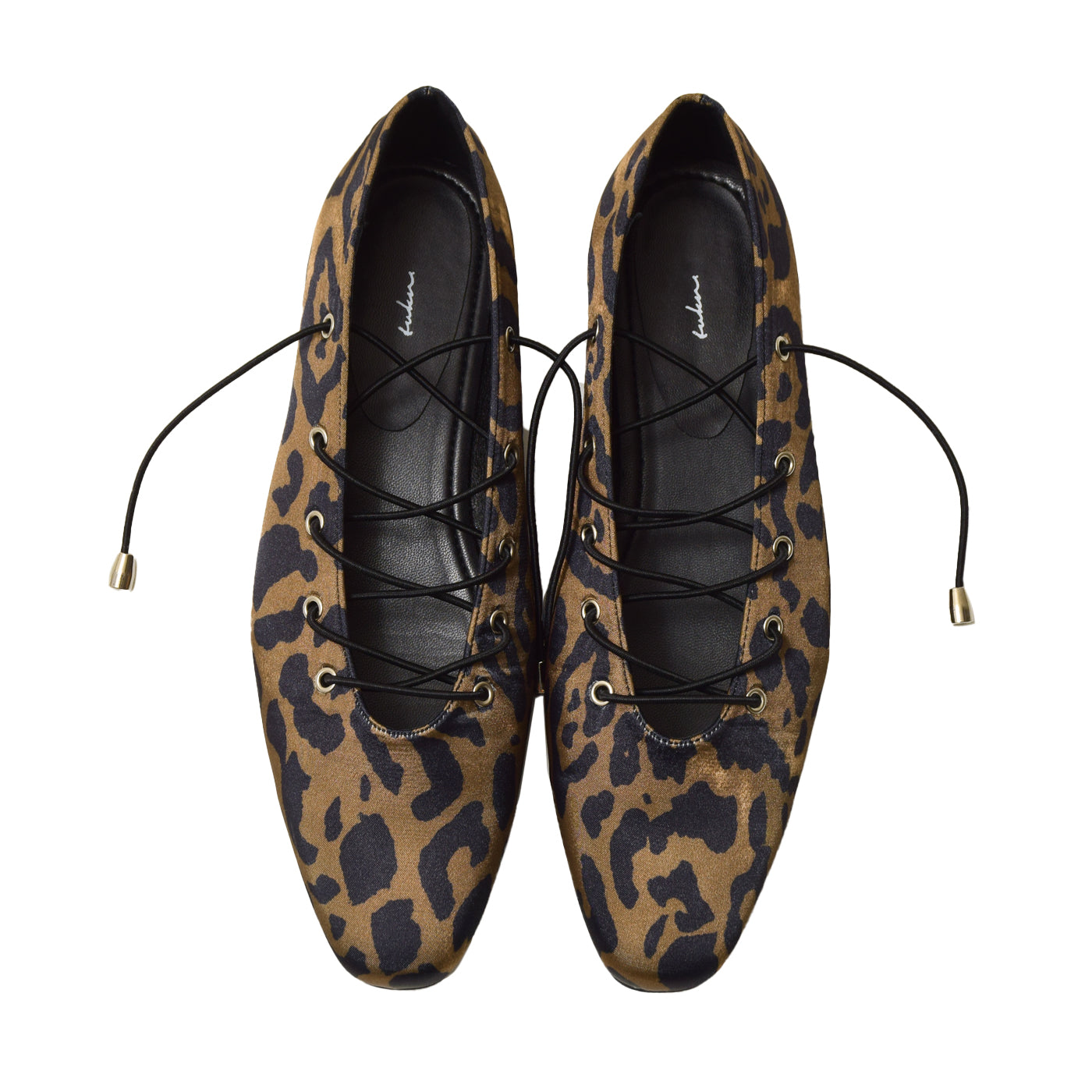 レオパードレースアップパンプス【1-606-29-c】
