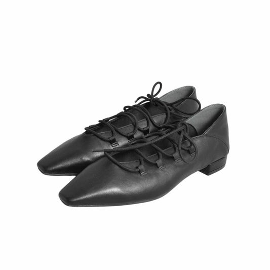 ＜2025SS＞レースアップフラットパンプス【7502】