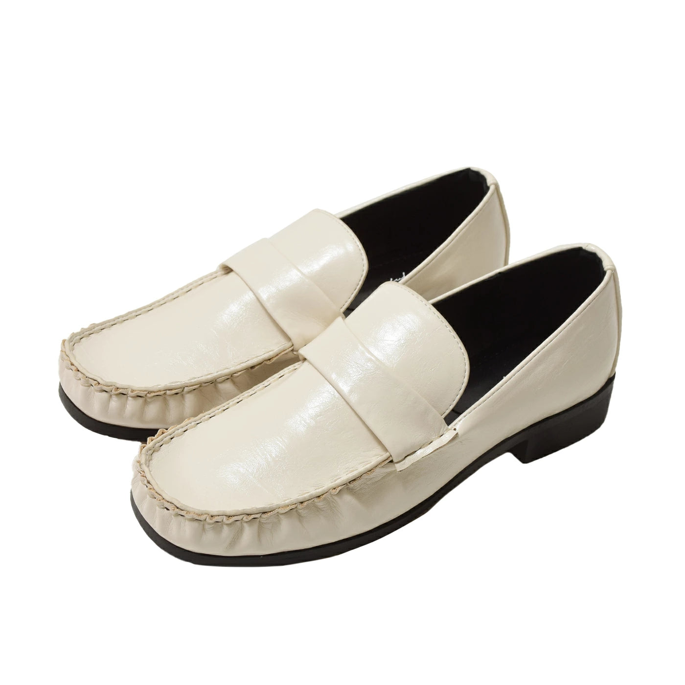 スクエアトゥヒールローファー【m-26a11】